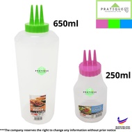 250ml & 650ml 3 pin - 3 holes Sauce Bottle /Multipurpose Tube Bottle/ Botol Roti Jala / Sauce Bottle