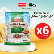 FARMER FRESH Oatmeal Rolled Oats - 1kg X 6 Packs [Oat]