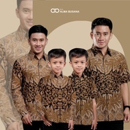 KEMEJA Alma Clothing Batik Shirt For Boys Soganuhur) Brown Color Batik For Adult Men Couple Batik Father And Son