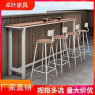 Balcony Bar Table Outdoor High Stool Leisure Table and Chair Bar Outdoor Combination Long Table Cour