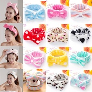 Elastic Coral Velvet Big Bow Headband Korean Cute Velvet Elastic Face Washing Hair Band / Face wash 