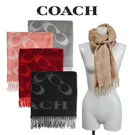 COACH羊毛圍巾 呢款COACH 中性羊毛圍巾