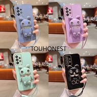 Casing Samsung Galaxy A32 Case Samsung A52 Case Samsung A13 Case Samsung A23 Case Samsung A33 Case Samsung A53 Case Samsung A73 Case Samsung A52S Case New Cute Rabbit Bracket Mobile Softcase Phone Case With Rope