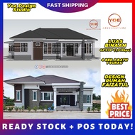 DESIGN RUMAH FAIZATUL (62'x38' 1,912kps) PLAN RUMAH 4 BILIK TIDUR 3 BILIK AIR + 1 SURAU | HOUSE DESI