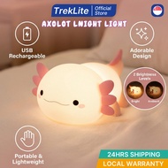 Rechargeable Axolotl LED Lamp Pink Silicone Nightlight Cute Animal Desk Table Lamp Touch Control
