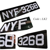 New Design!!! (Code: LK 2) Nombor Kereta 3D Krystal / 3D Crystral Car Number Plate / 3D Crystral Fan