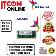 ADATA 4GB 8GB 32GB 1600MHZ 2666MHZ 3200MHZ 4800MHZ 5600MHZ DDR3L DDR4 DDR5 NOTEBOOK RAM