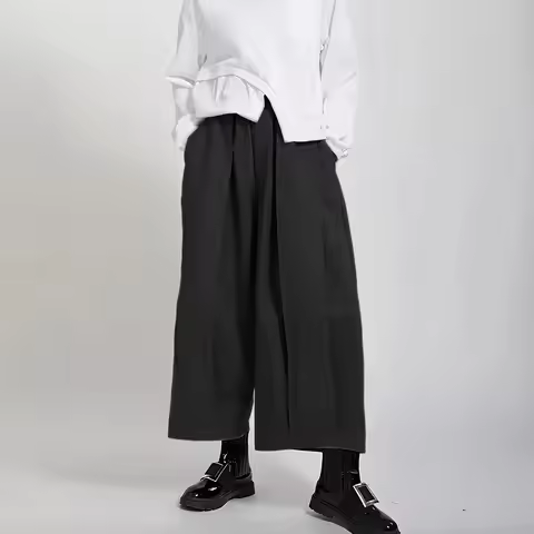 Plus Size New 2025 plus Size Women's Wide Leg Pants Loose Drapey Lantern Pants Conceal Meat Slimming