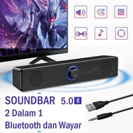 Bluetooth Speaker Surround Stereo 2 In 1 Bluetooth sound Bar Portable USB Power Black Speakers 3.5mm