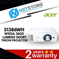 ACER S1386WH WXGA 3600 LUMENS SHORT THROW PROJECTOR - MR.JQU11.005