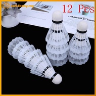xo94bsby 12 Pcs White Plastic Badminton Ball Shuttlecos Sport Training Sport MY