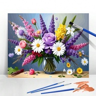 Vibrant Floral Bouquet Painting By Number Kits On Canvas Elegant Handpaint DIY Digital Oil Painting