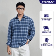 PEALO Flannel Shirt, Loose Plaid cotton