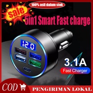 Car mobile phone Fast Charger, Car Charger Adapter 5 Port 150W Car Charger Fast Charging PD QC3.0 Ty