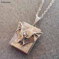 Gothic Flying Bat Book Locket Necklace, Gothic Jewelry, Gothic Necklace, Bats, Vampire Jewelry, Book
