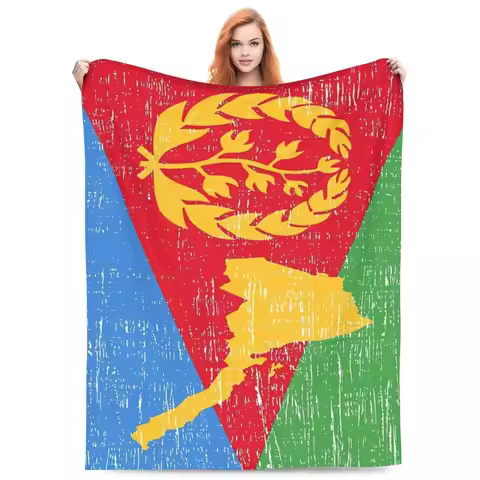 Eritrea Flag Proud Eritrean Blanket Fleece Sofa Lightweight Throw Blankets for Couch Bedding Office 