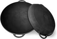 Dutch Oven Pot with Lid (8.5 Quarts (8 L) - Cast Iron Dutch Oven - Cast Iron Cookware Set - Uzbek Kazan Cast Iron – Premium Camping Cookware – 2 in 1 Lid as Frying Pan + Cauldron WOK