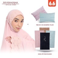 [6.6] Siti Khadijah Telekung Signature Lunara in Rose Smoke + Hana Lite Foam Sejadah + Free Sk Pillow