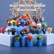 【Ready stock】blind box 24 pcs/set avenger figure toy Q version Marvel Avengers action figure iron man Captain America Spiderman model Avengers decoration toys