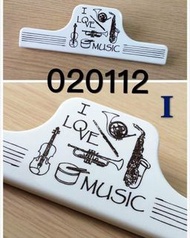 3個$60！5個包郵！音樂音符樂器圖案大譜夾(I) music instrument big book clip chips sealed, 上面印有Trumpet, Horn, Flute, Dru