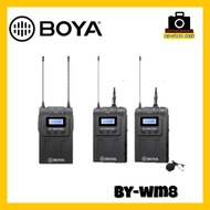 BOYA BY-WM8 Dual Channel UHF Wireless Lavalier Mic 2 Transmitters 1 Receiver