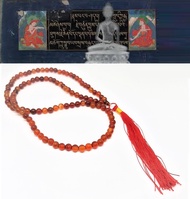 สร้อยประคำ 108 เม็ด Buddhist Prayer Beads ผลิตจากหินคาเนเลี่ยน Carnelian สายประคำ สร้อยประคำ สิ่งศัก