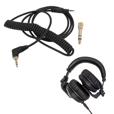 Earphone Cable Fit for DJ HDJ-CUE1BT HDJ-X5 HDJ-X7 HDJ-S7 6.35mm Adapter Headphone Cable Replacement