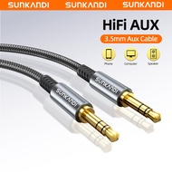 SUNKANDI Aux 3.5mm to 3.5mm Audio Cable Gold-plated plugs Braided Audio Cables For Computer Projecto