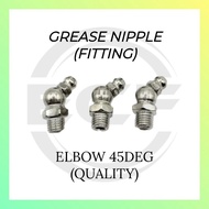 Grease Nipple Elbow 45Deg Fittings, STEEL, Thread BSP, NPT, UNF (Pack In 15, 50, 100)