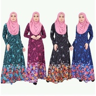 {B}JUBAH MODEN IRONLESS NORDHIRA -MUSLIMAH JUBAH FLORAL COMO CREPE TERKINI