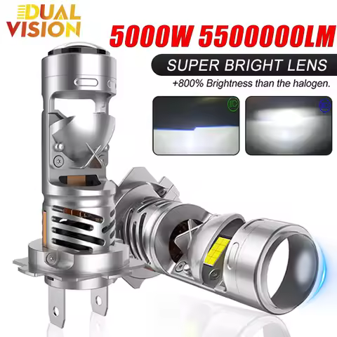 5000W H7 Led Headlight Bulb Canbus with Projector Lens 1:1 Mini size Car light Super Bright 6000K Wh