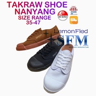 NanYang Size 32 - 47 Sneaker School Shoes White black Canvas SG Retailer Men Kid Sepak Takraw Indoor Outdoor Fashion