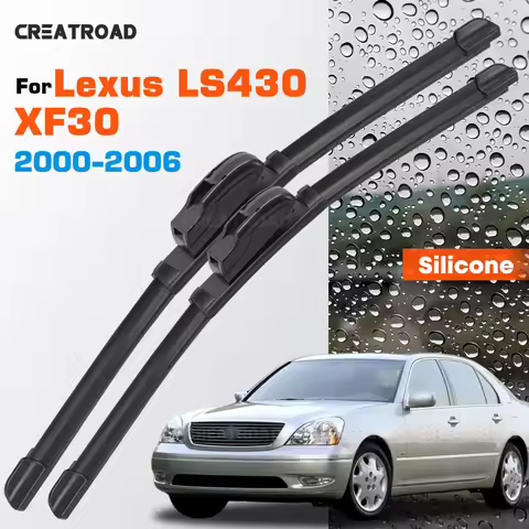 Silicone Wiper Blades Fit For Lexus LS430 XF30 2000-2006 Coated Silent HD Wear-Resistant Car Windshi