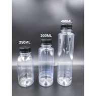 BOTTLE 250 ML/300 ML/400 ML/BOTOL TUTUP HITAM/BOTOL JUS/BOTOL KOSONG/BLACK LID BOTTLE
