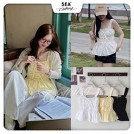 [ SEA SERIES 1 ] CHERRY TOP Soft and Rough Two-Piece Shirt with Bow - A21245
