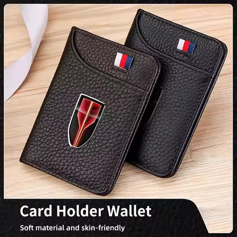 Super Slim Soft Wallet Credit Card Holder Wallets Thin Small Short Wallets For Hongqi H9 HS5 H5 H7 E