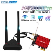 FENVI WiFi Adapter WiFi 6E AX210 5374Mbps Tri Band 2.4G/5G/6Ghz Blue-tooth 5.3 802.11AX Game Red Wir