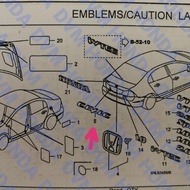 Original Civic Logo/ Emblem Civic Fd Part