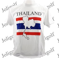 เสื้อยืดคอกลมเสื้อลายธงชาติไทย ประเทศไทย[S-5XL]