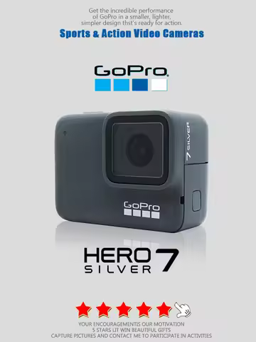 GoPro hero 7 silver 4k30 frame vertical camera HD anti shake WiFi connection cycling skiing Extreme 
