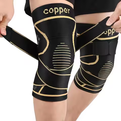 Copper Knee Brace with Strap Support Knee Pain Relief Joint Pain Relief for Women And Men Ideal Work