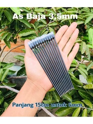As baja hitam 35mm panjang 15cm untuk 6mm