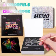 [100 Sheets] Scratch Drawing Paper Children Black Drawing Paper Colorful Graffiti Paper Scratch Draw