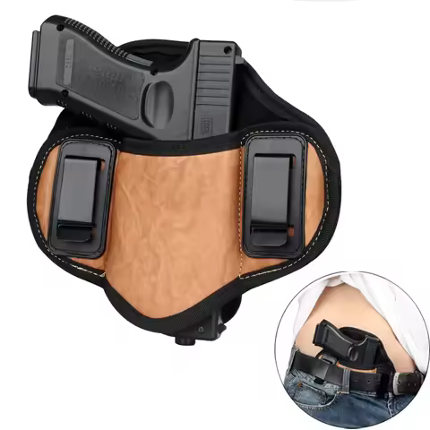 Tactical Concealed Carry Gun Holster PU Leather IWB Pistol Case Fit for Glock 19 23 32 26 27 30 33, 