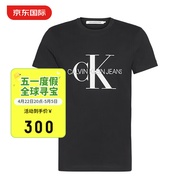 Calvin Klein CK男士T恤 短袖时尚经典logo夏装 J30J314314 BAE黑色 L