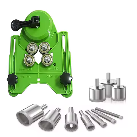 11Pcs Tile Hole Saw Set, Diamond Drill Bit Hole Saw with Hole Saw Guide Jig Fixture, Suitable for Ce