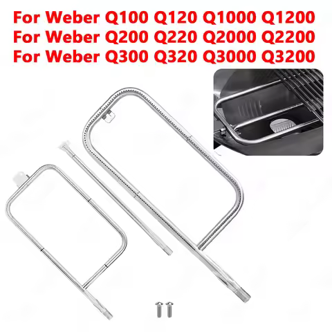 Gas Grill Burner Tube Stainless Steel Burner Tube For Weber Q300 Q320 Q3000 Q3200 For Weber Q200 Q22