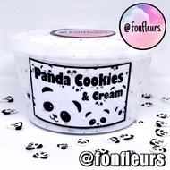 Fonfleurs Slimes 🇸🇬 Giant Panda Cookies &amp; Cream Glossy White Black Toys Crumbs Children Kids Gift Biscuits Dessert Set