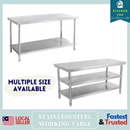 💕♦  | Stainless Steel 2 Layers / 3 Layers Kitchen Cabinet Kitchen Commercial Table Work Table Kitchen Rack