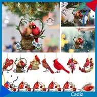 CZ* Red Priest Pendant Realistic Bird Decor Letter Print Tag Christmas Decor Colorfast Hanging Car Window Pendant Holiday Valentines Day Gift